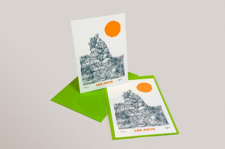 Carte letterpress Les Julys de Nylso